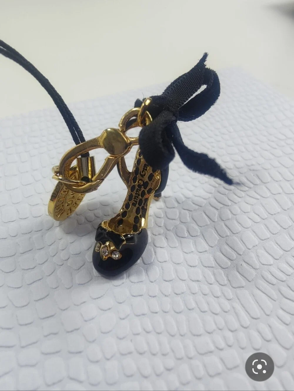 Vintage Juicy Couture Limited Edition 2010 Black Stiletto Heel Shoe Charm Purse